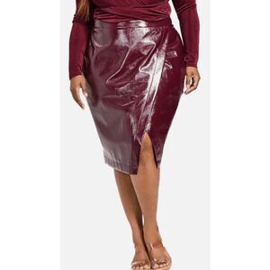 Nina Parker Women's Trendy Plus Size Faux-Leather Skirt 24W